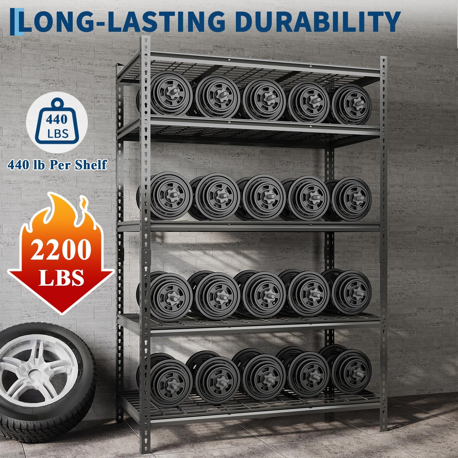 Garvee Garage Shelving 2200 Lbs Storage Shelves Adjustable Metal Shelving Unit