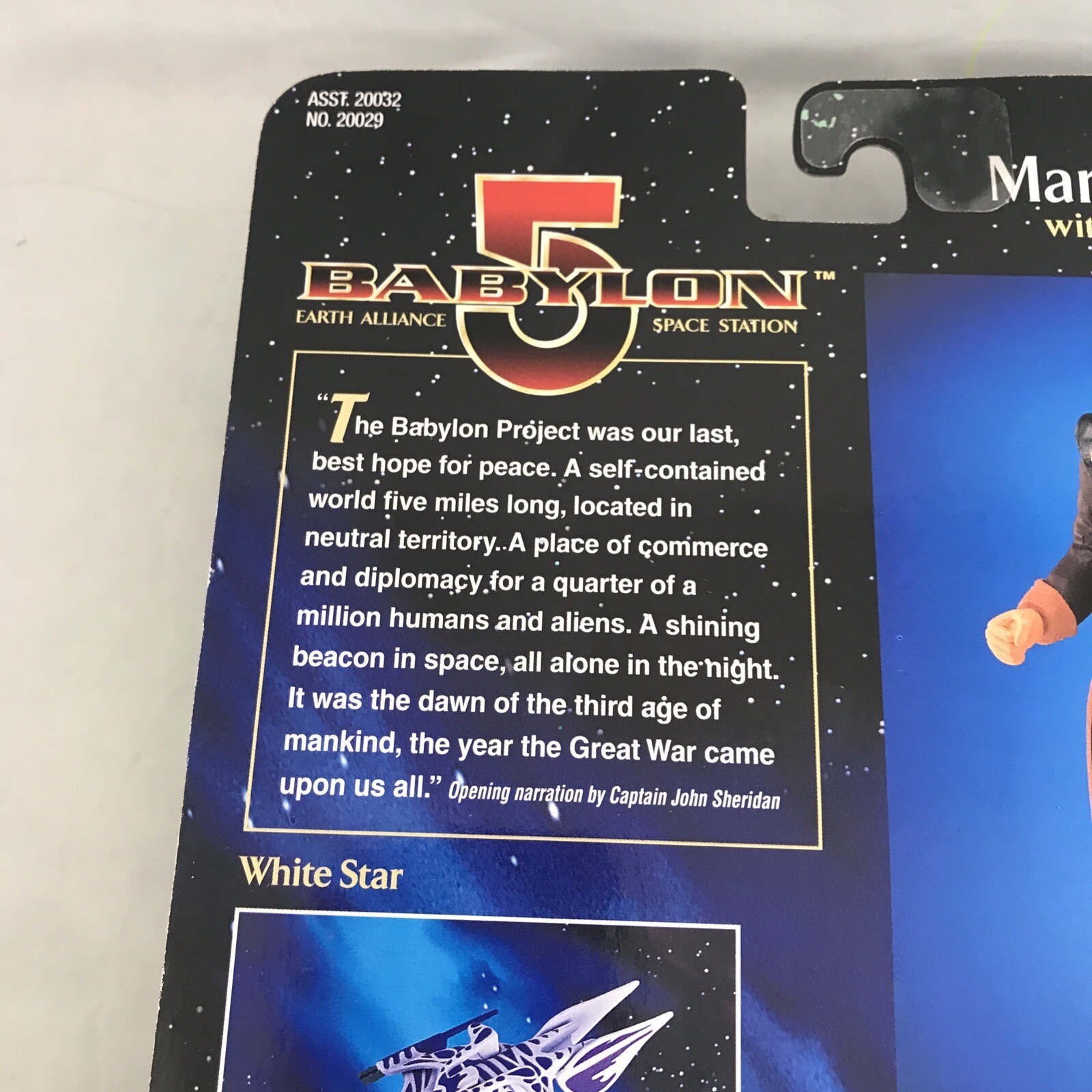 BABYLON 5 MARCUS Cole Action Figure with WHITESTAR WB Toy 1997 MOC New