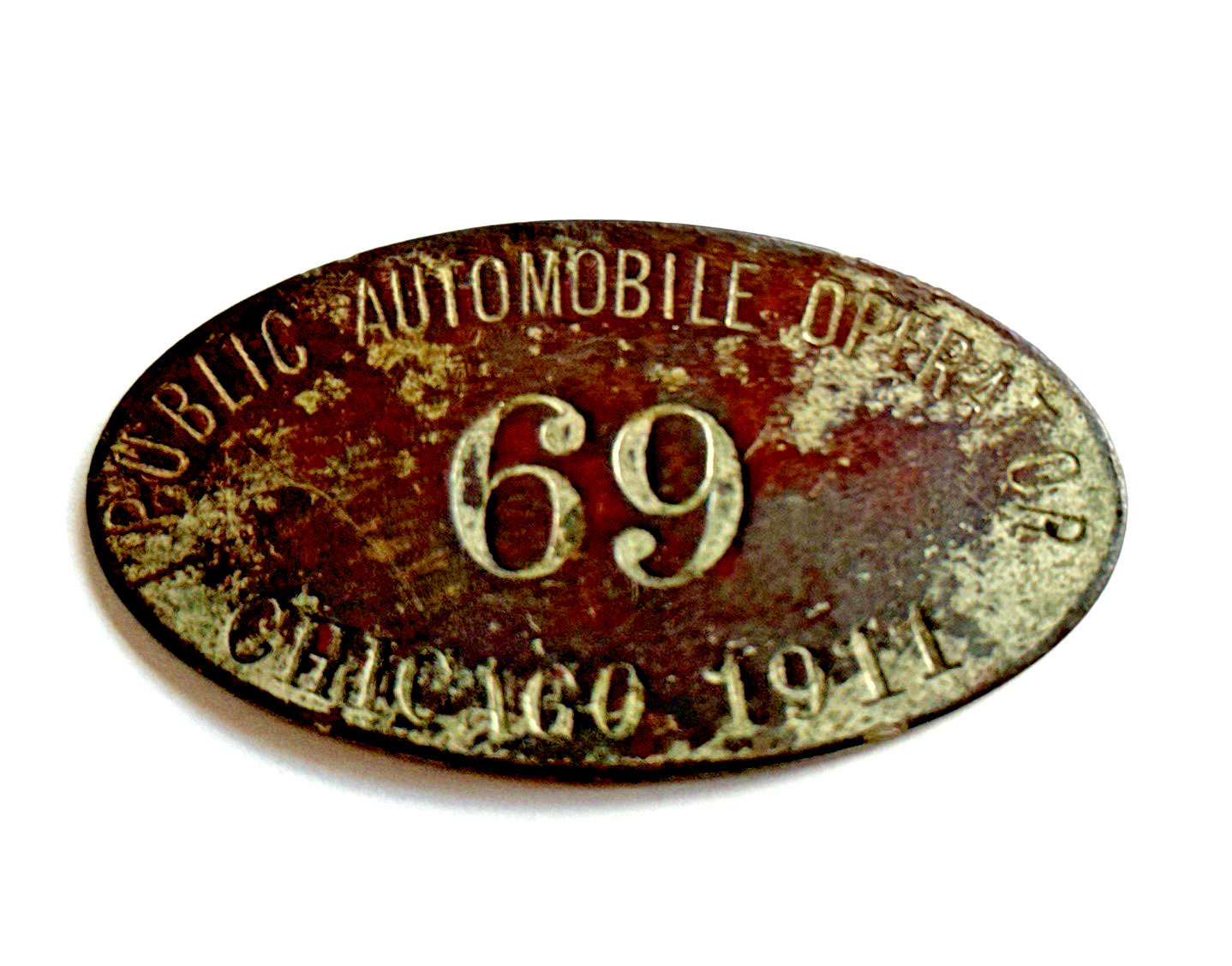 1911 Licensed Motor Vehicle Operator Badge Chicago