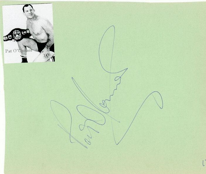 Pat O’Connor-RARE Vintage Signed Album Page (2’X World Champion Wrestler)