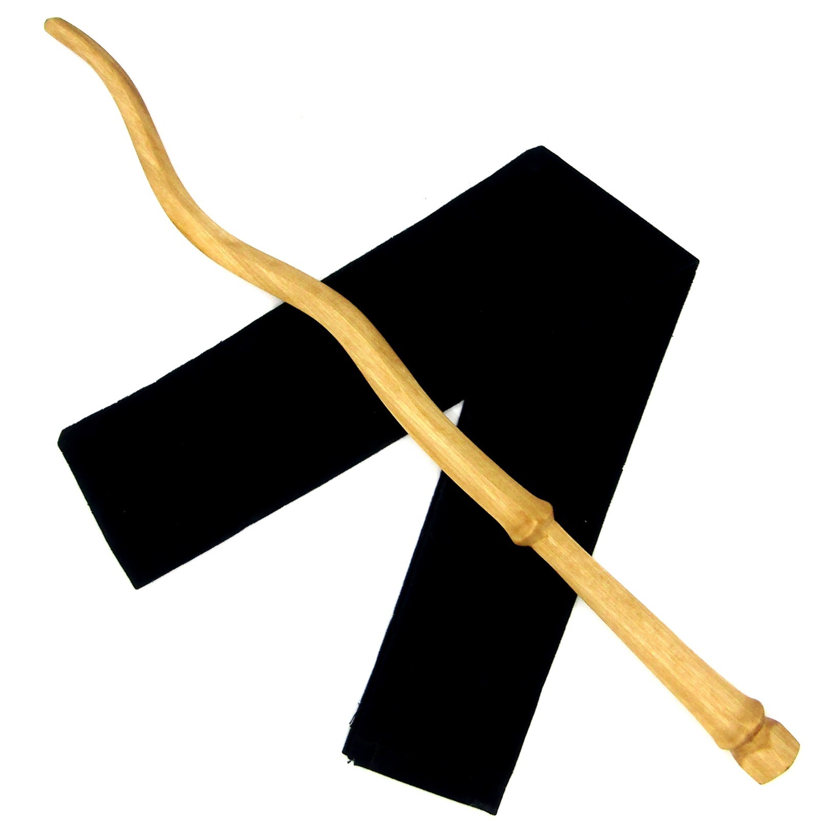 15″ Hand Carved Almond Wood Five Elements Magic Wand Wizard Wicca w/ Free Bag