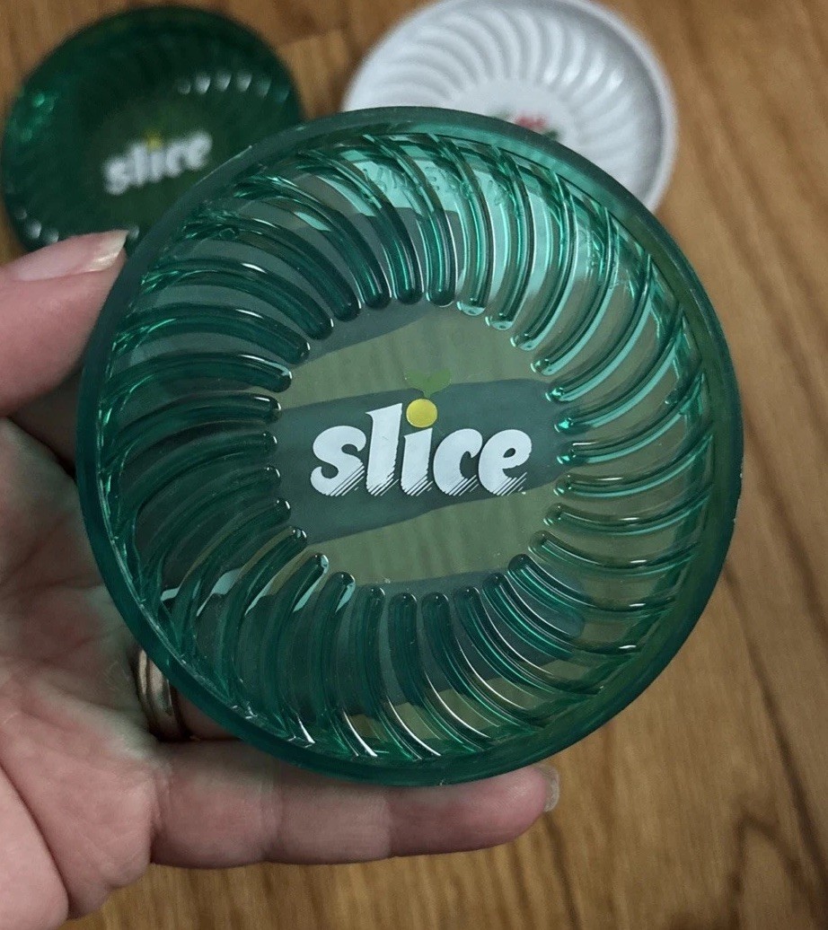 Vintage Slice Diet Slice Table Coasters Green White Merch Promo Rare