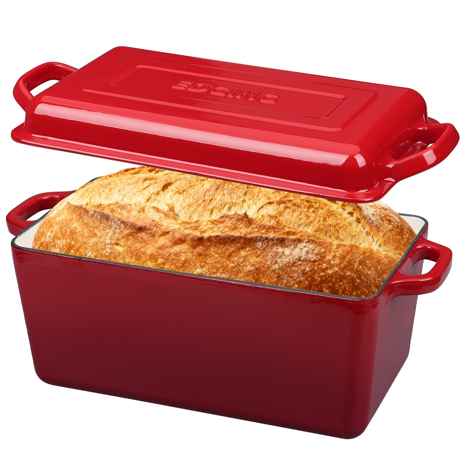 Enameled Cast Iron Dutch Oven 4 Quart Oblong Bread Pan – Perfect for Sourdough