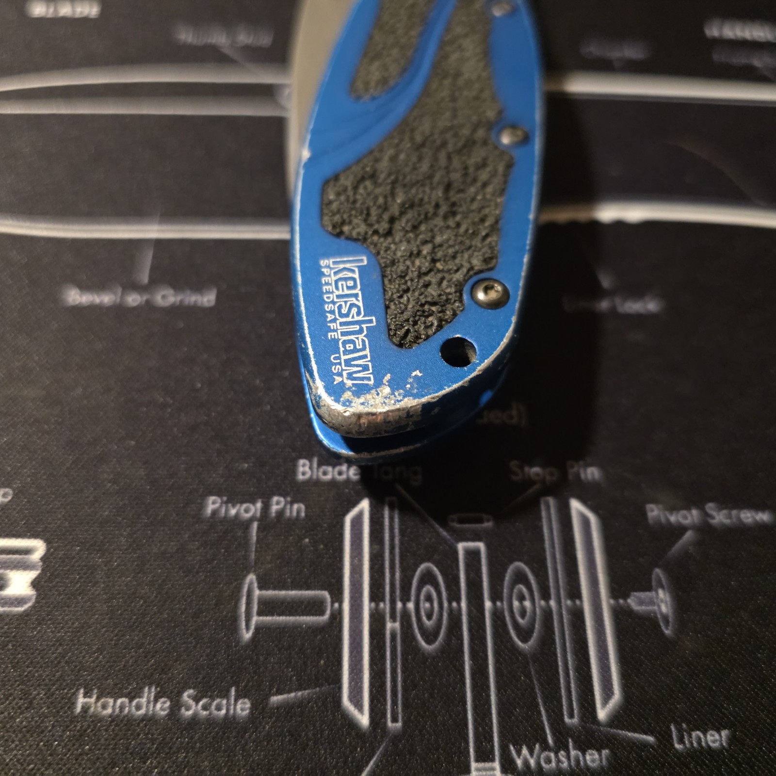 Kershaw Blur Navy Blue 1670NBSW Assisted Knife USA Ken Onion Stonewash Blade