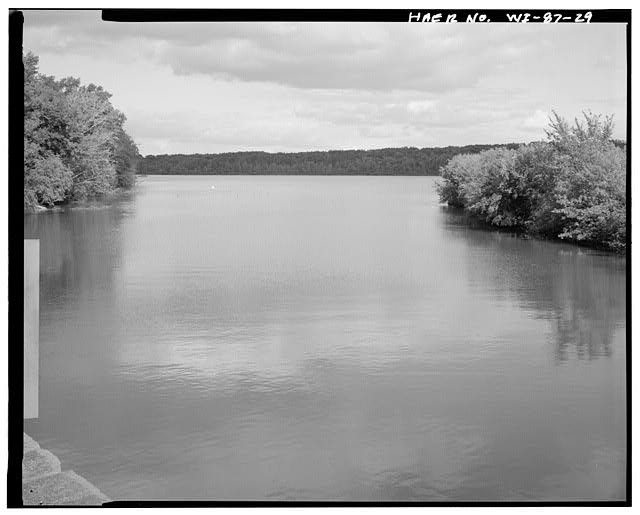 Photo:Kaukauna Wisconsin Fox River Lock 5 Downstream Canal View East 1930s