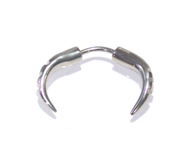 14g 3/8 Handcrafted Notched Pincher Claw Ear Nose Lip Surgical Steel 316L Ring