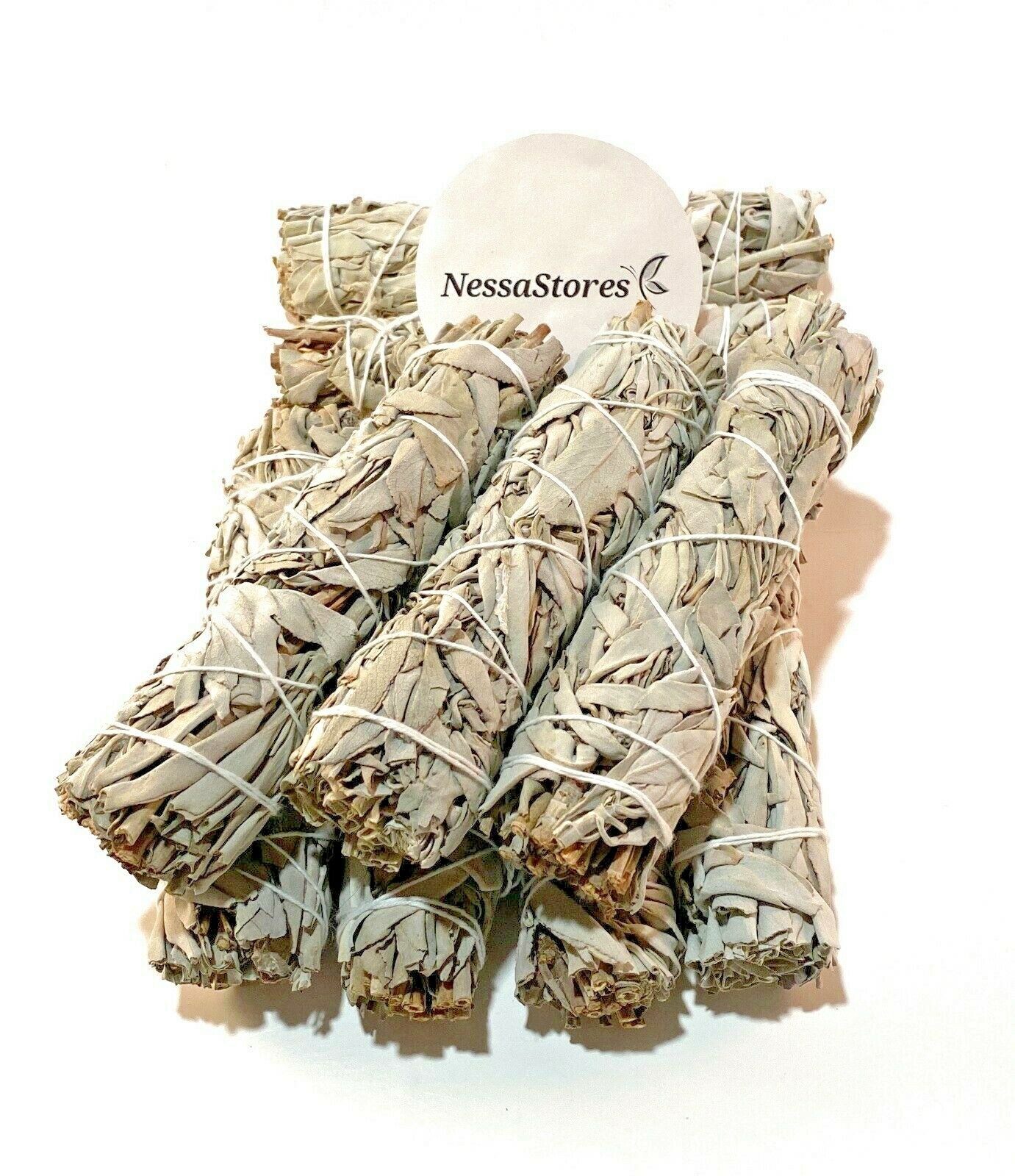 NessaStores California White Sage Smudge Stick Incense 6″ Bundle (6 pcs) #JC-162