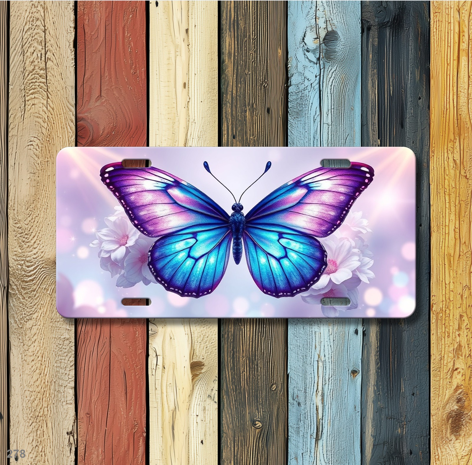 Butterfly Art Customizable Custom License Plate Front Car Auto Vanity USA Tag
