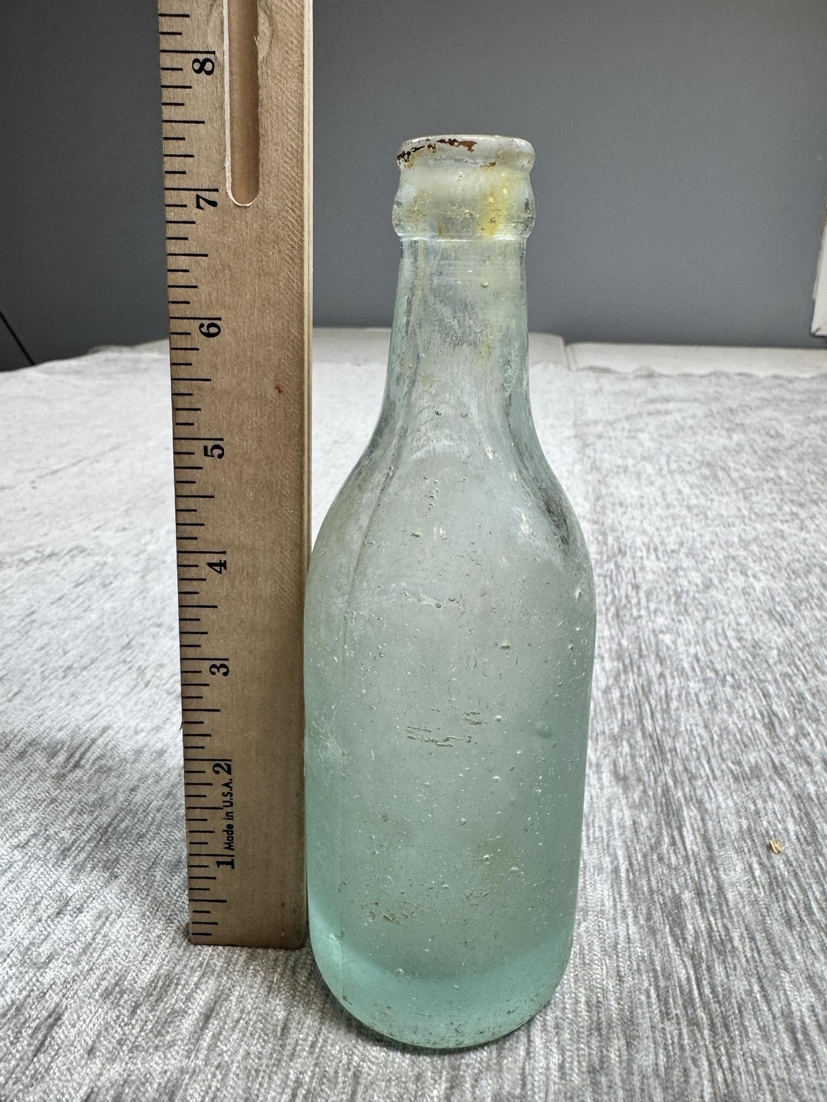 Vintage Behnke Bros Non-Pariel Weyauwega WI Green Glass Soda Bottle Wisconsin