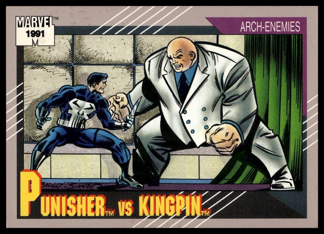 Punisher Vs Kingpin 1991 Impel Marvel Comics Superhero #102 Raw Single Card