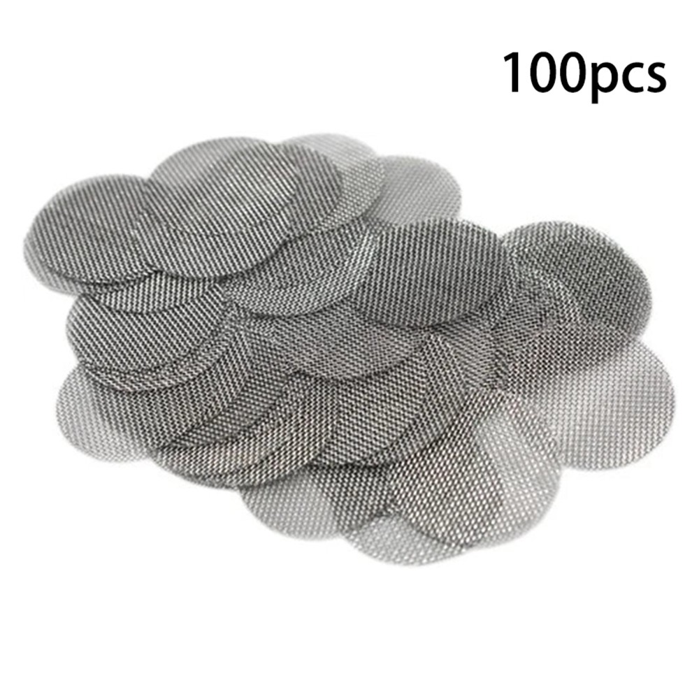 100Pcs Smoking Pipe Filter Screens Round Filters Stainless Steel Mesh for Gifts
