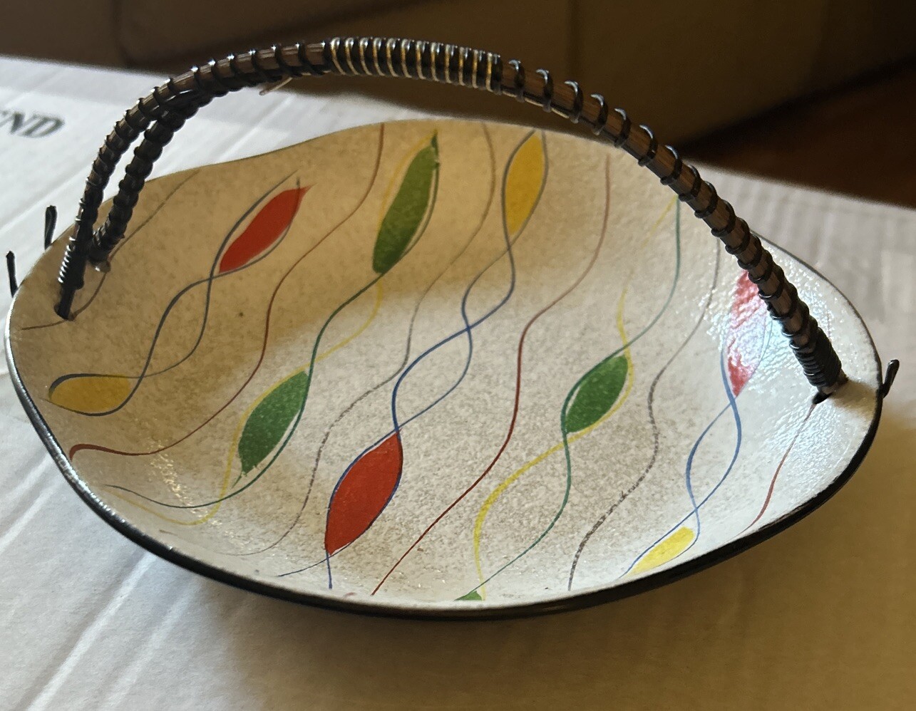 Antique Mid Century Modern ATOMIC POTTERY BOWL – Made In Japan 7 1/2”