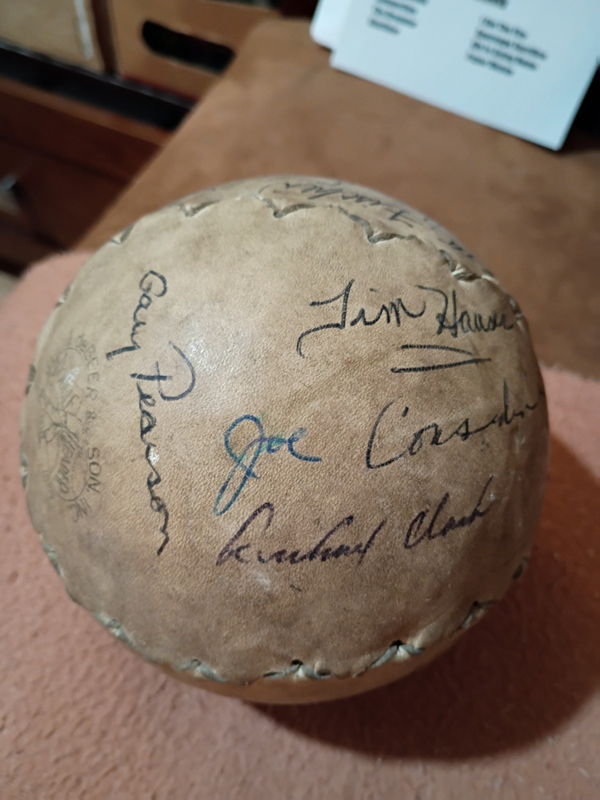 Signed 16″ GU Softball: 1978 Chicago Police Dept., 17 Signatures, Some Notables