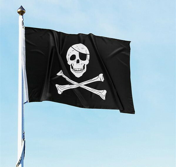 PIRATE FLAG 3 X 5 FEET SKULL AND CROSSBONES CROSS SWORDS JOLLY ROGER FAST SHIP!