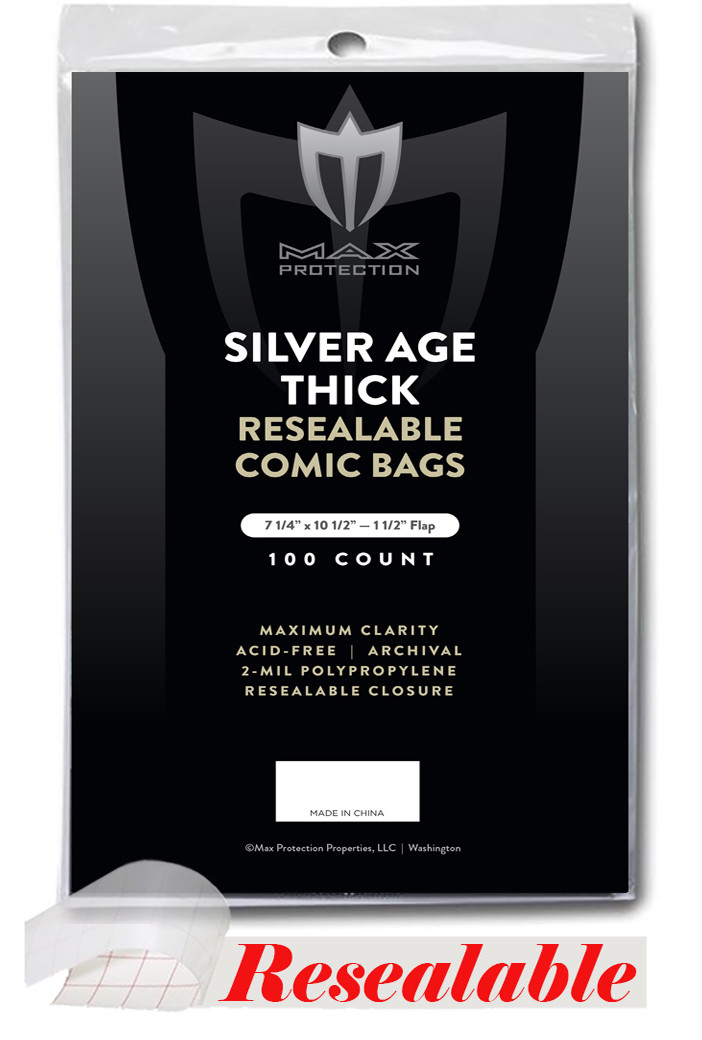 1000 Max Pro SILVER AGE THICK COMIC BOOK 7-1/4×10-1/2 RESEALABLE BAGS ACID FREE