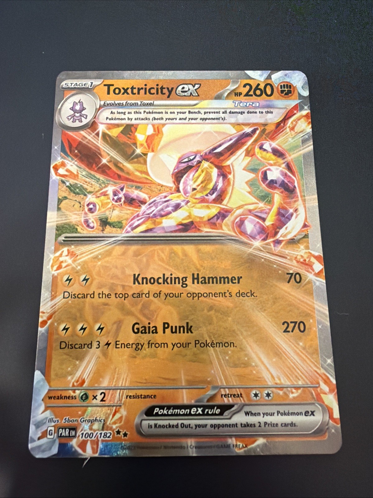 Pokemon – Toxtricity ex – 100/182 – SV Paradox Rift – Half Art Card