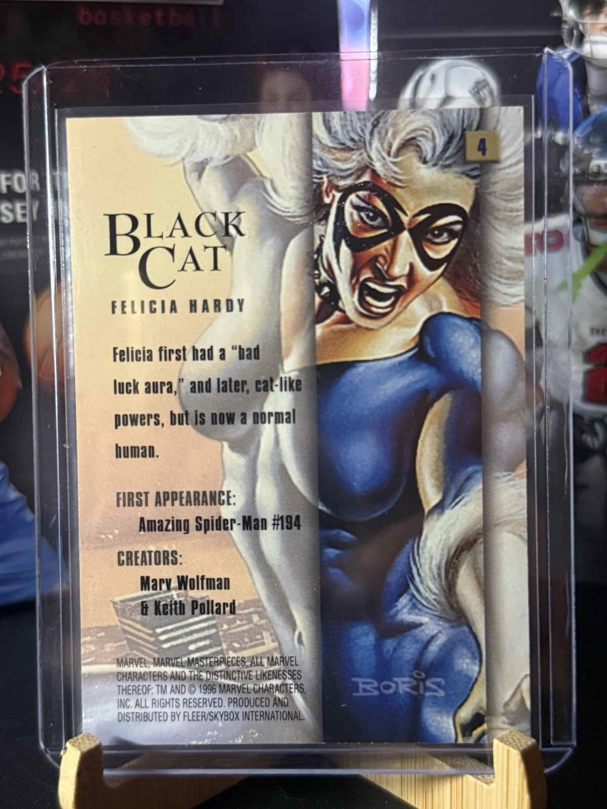 1996 Marvel Masterpieces Base Card #4 Black Cat- Boris & Julie