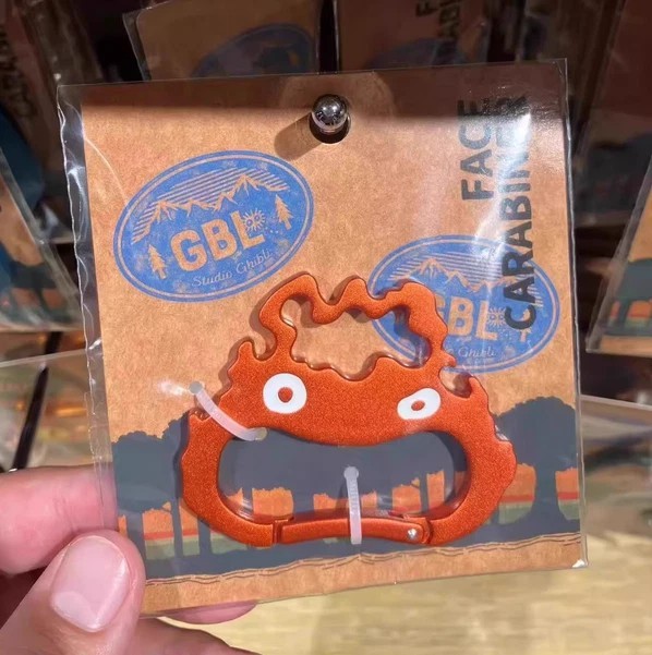 Studio Ghibli Howl’s Moving Castle Calcifer Face Carabiner Keychain New Japan