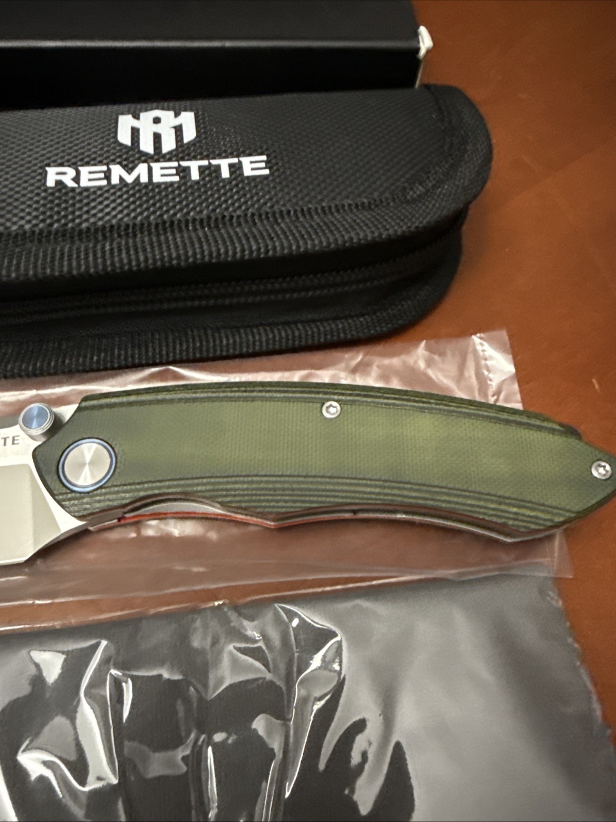 Remette Wild Species GC103 3.27″ 14C28N Drop Point, Green G10 Handle