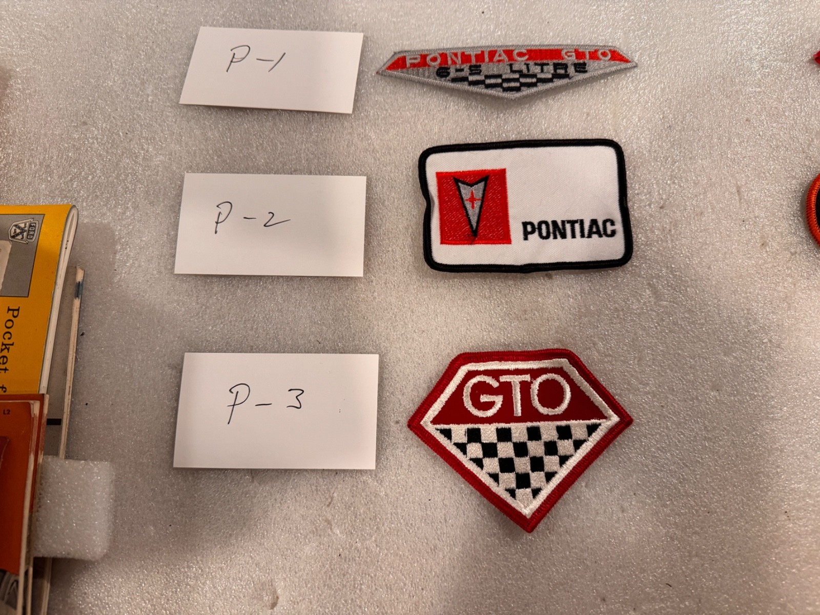pontiac, gto. vintage patches. new originals