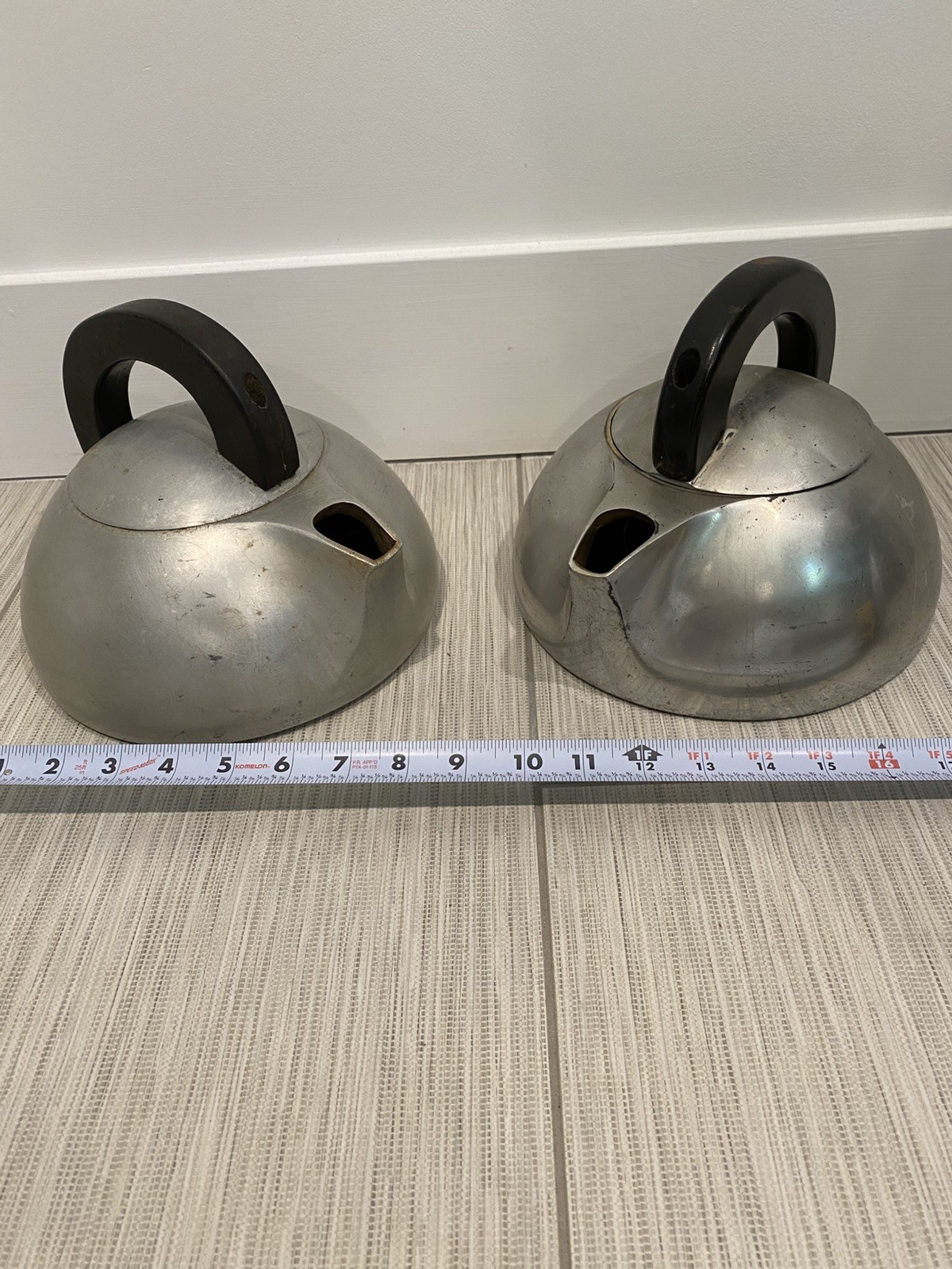Pair of 2 Wagner Ware 4133m John G Rideout Magnalite 30s Art Deco Tea Pot Kettle