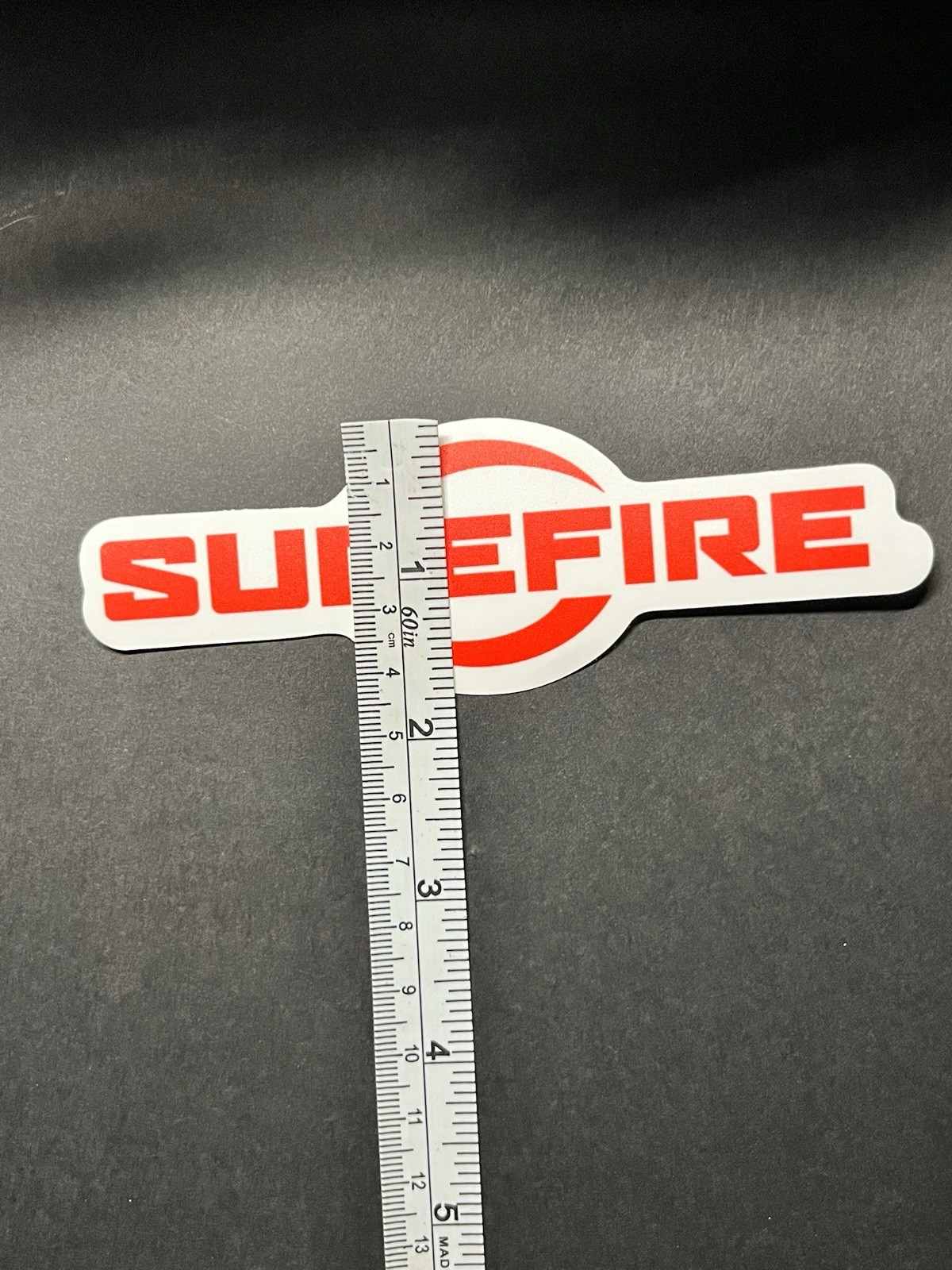 Red SureFire Optics Sticker Die Cut Decal Vinyl 5.25” x 1.75″