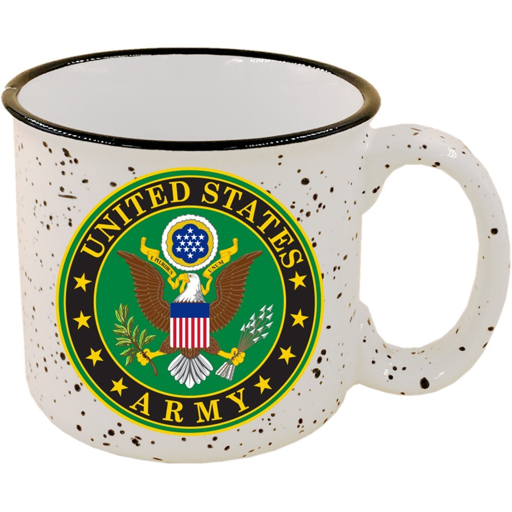 ARMY Stoneware Ceramic Wide Base Coffee Mug 14oz. Dishwasher and Microwave Safe