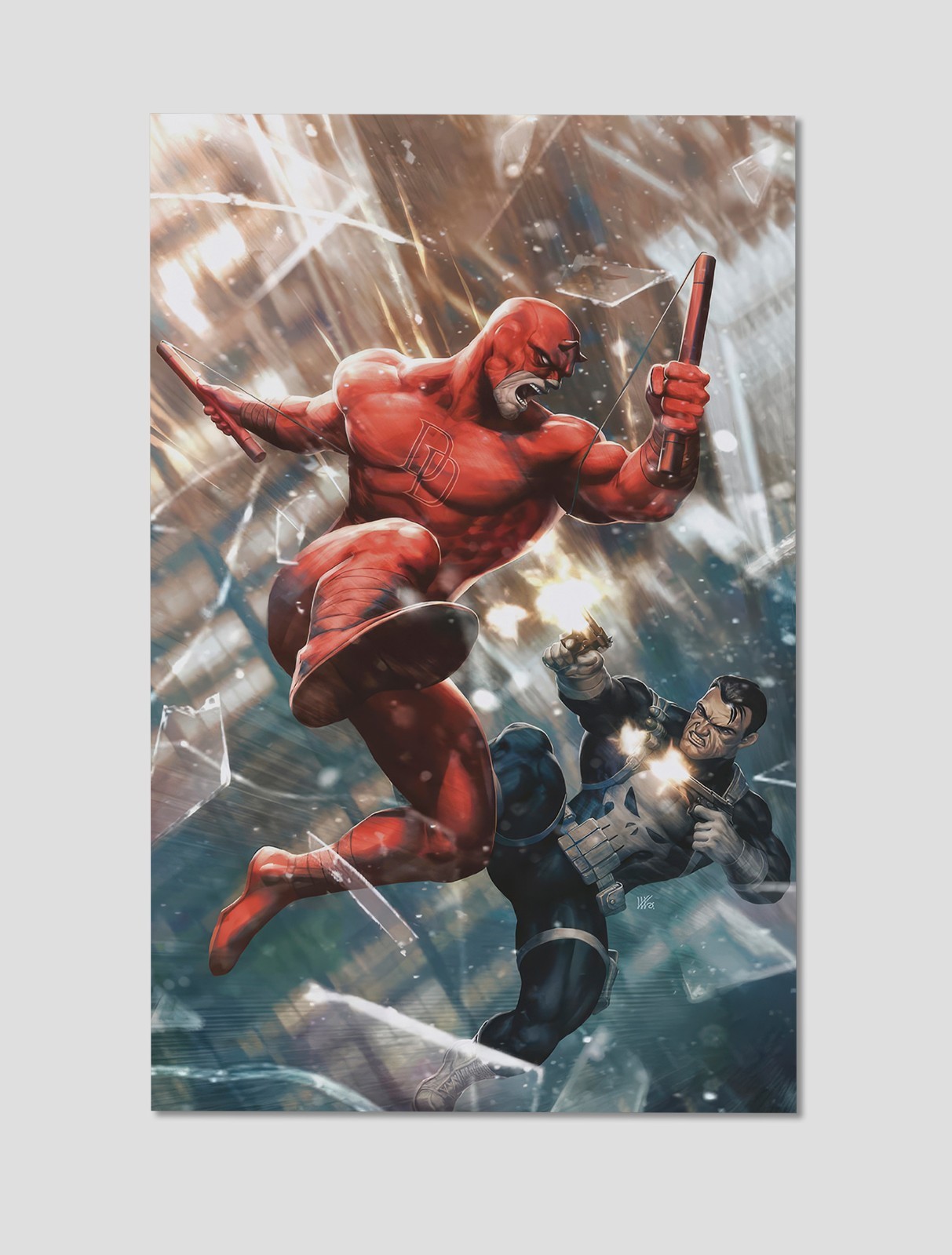 Daredevil & Punisher Premium Giclee Print 11″ x 17″ Marvel Comics Wall Art