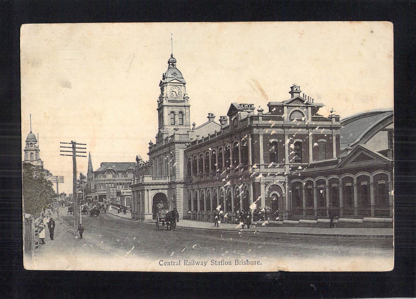 D3030 Australia Q Brisbane Central Railway Station Edco vintage postcard