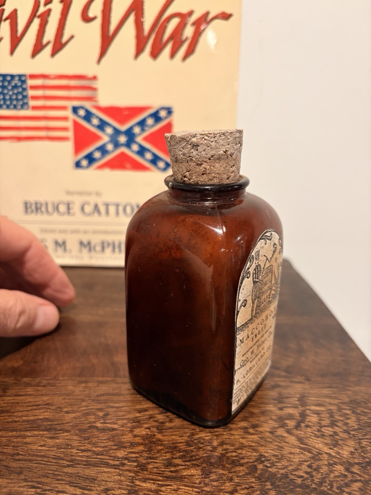 Note: Empty Container! Amber Snuff Bottle/Jar Circa 1920s