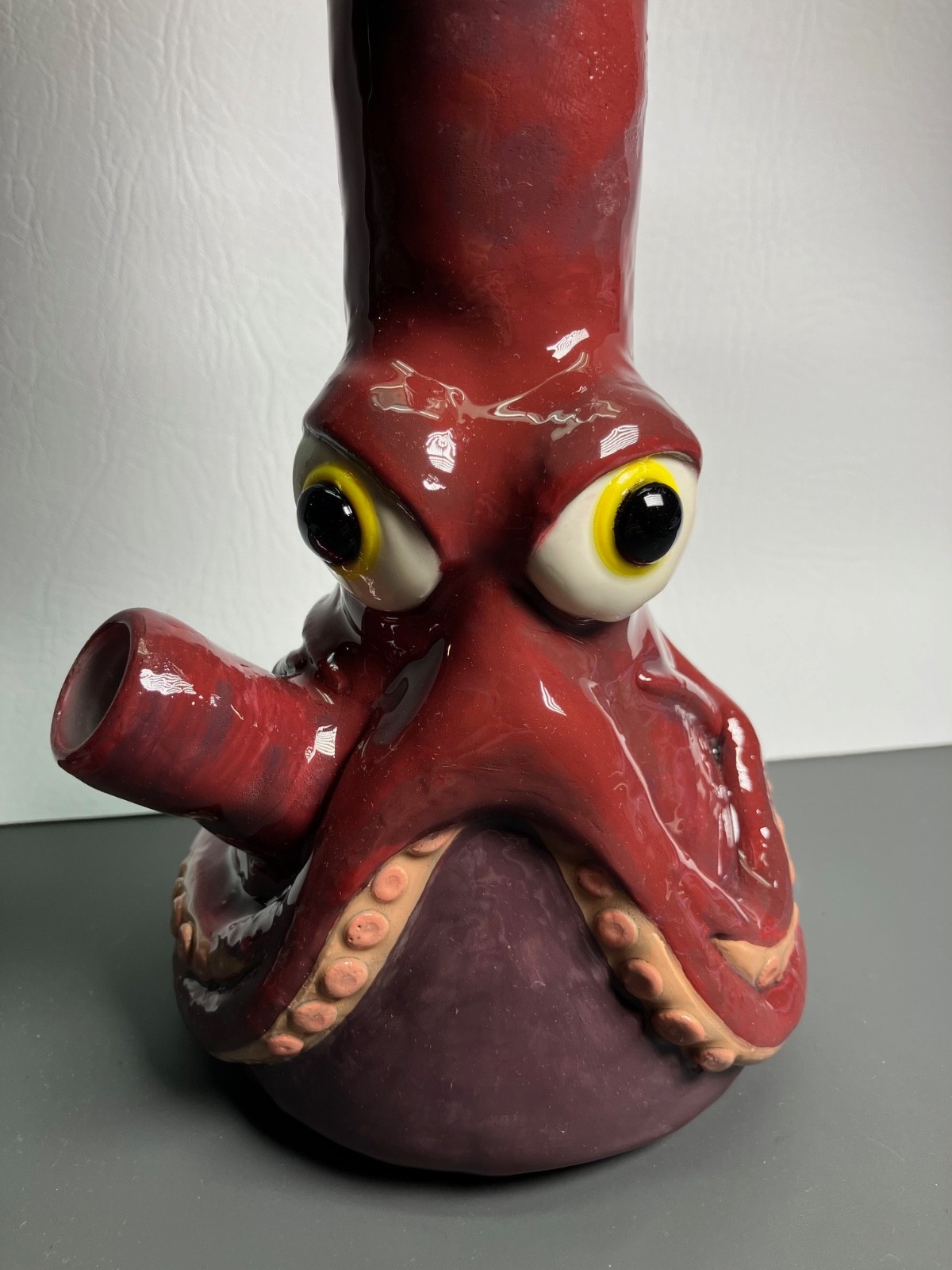 10″ Heavy Glass Octopus Monster Bong Tobacco Water Pipe | Polymer Clay & Resin