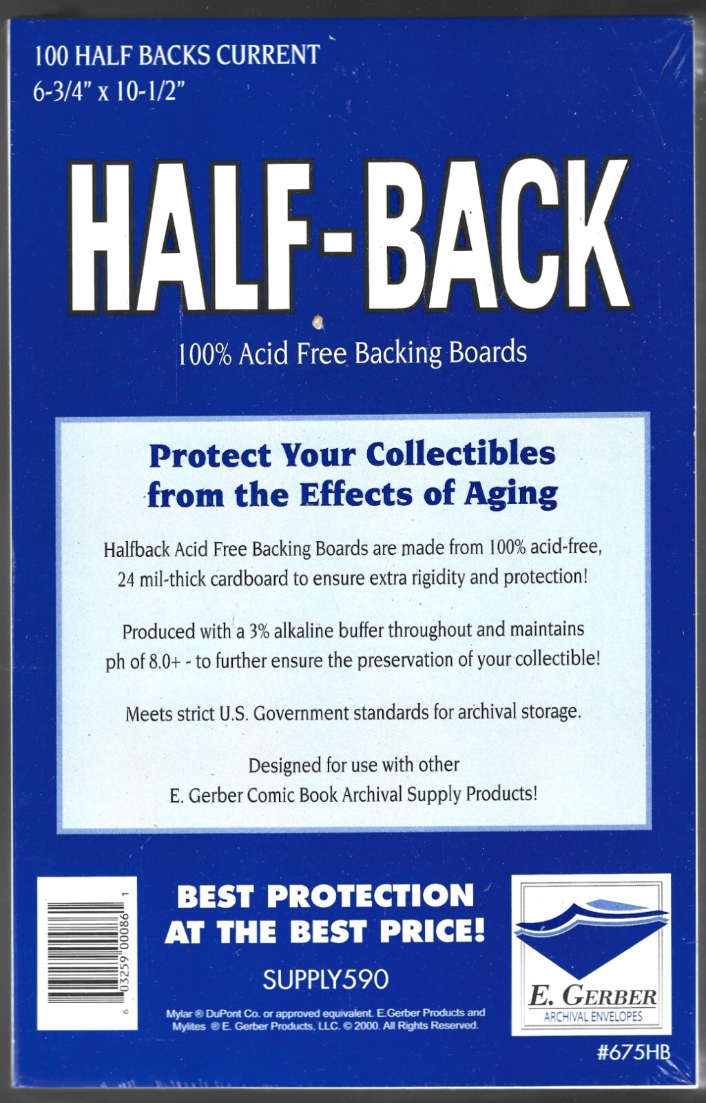 100 HALF-BACK ACID-FREE CURRENT COMIC BOOK SIZE BACKING BOARDS – FREE SHIPPING