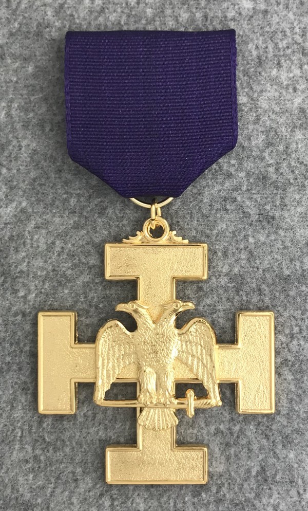 32nd Degree Jewel – Wings Down (Purple Ribbon) – (RSR-3-P)