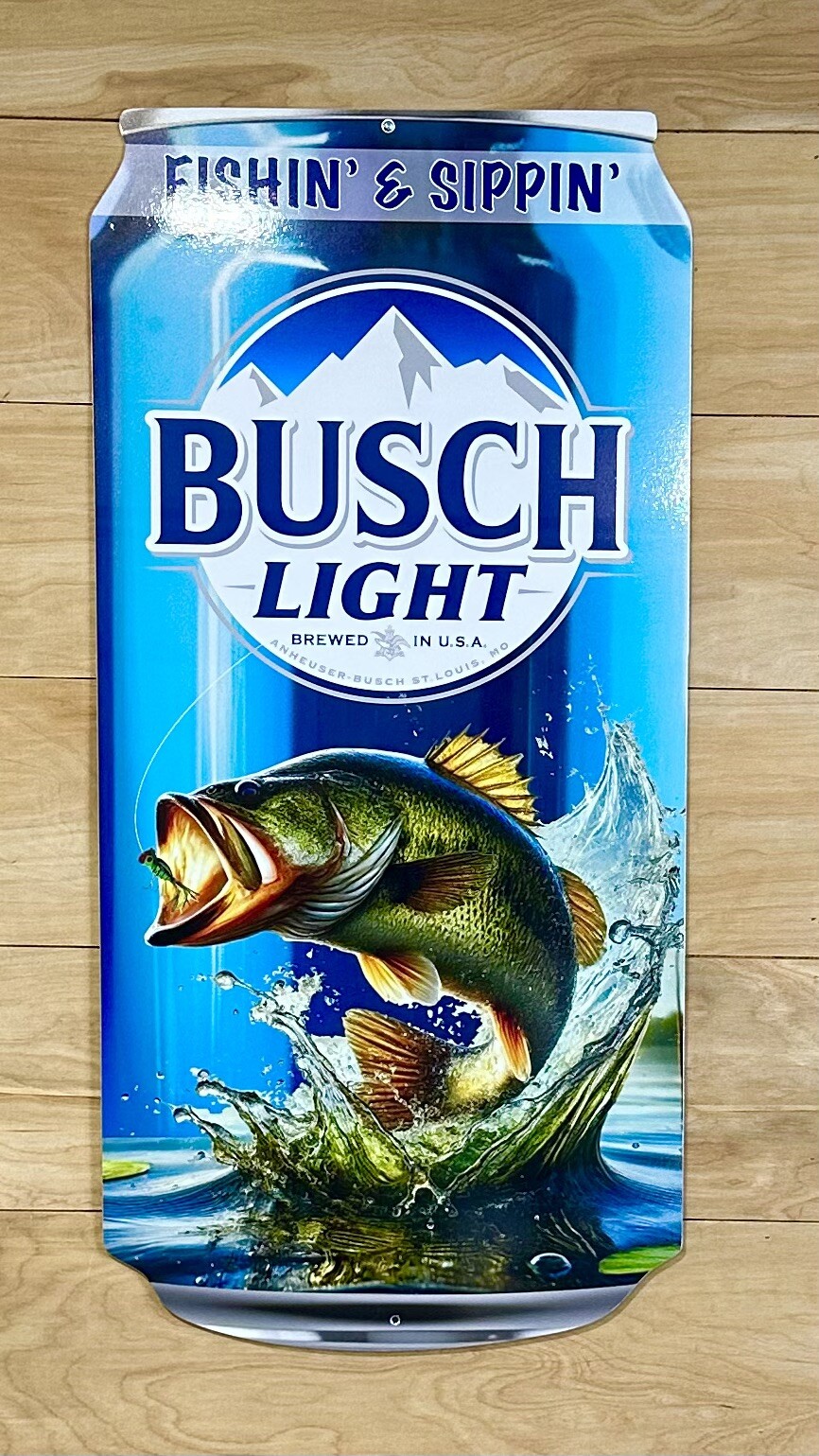 Busch Light Can Sign – 28 In X 14 In. Largemouth Bass Theme. Indoor/outdoor