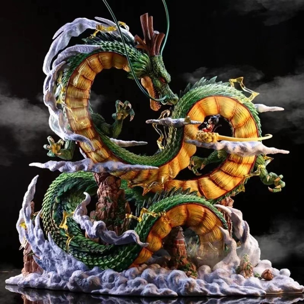 22cm/8.66in Dragon Ball Anime Figure Shenron Figure Goku And Shenron Figurine Pv