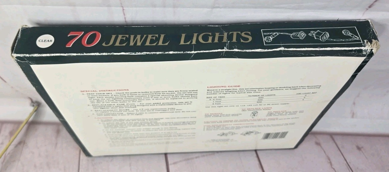 1992 Holiday Highlights Christmas Indoor Outdoor 70 Jewel Ball White Lights