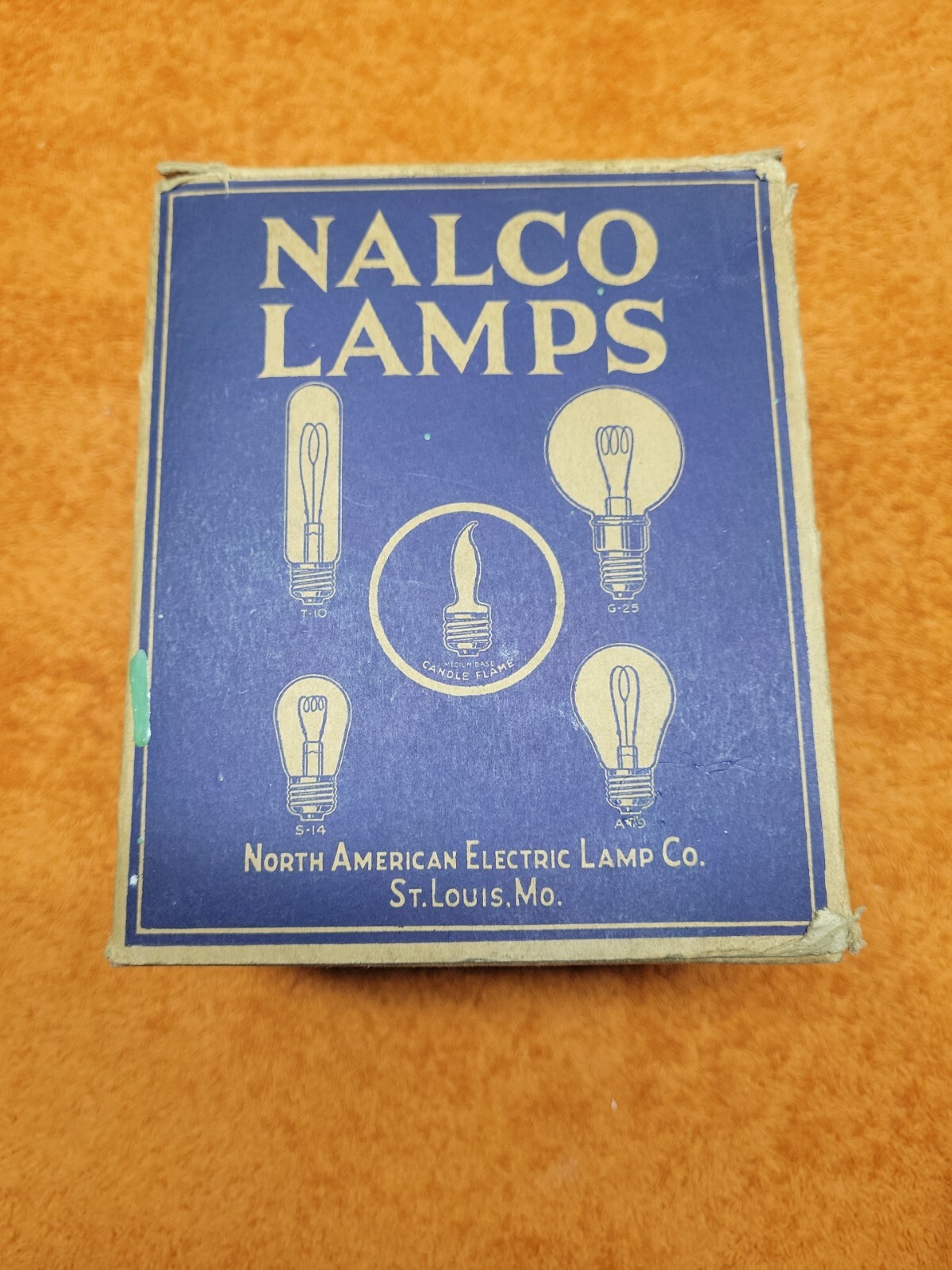 K~Vintage Antique Rare NALCO 30 Watt 115 Volt T10 Med. N Blue Bulbs (4) & Box