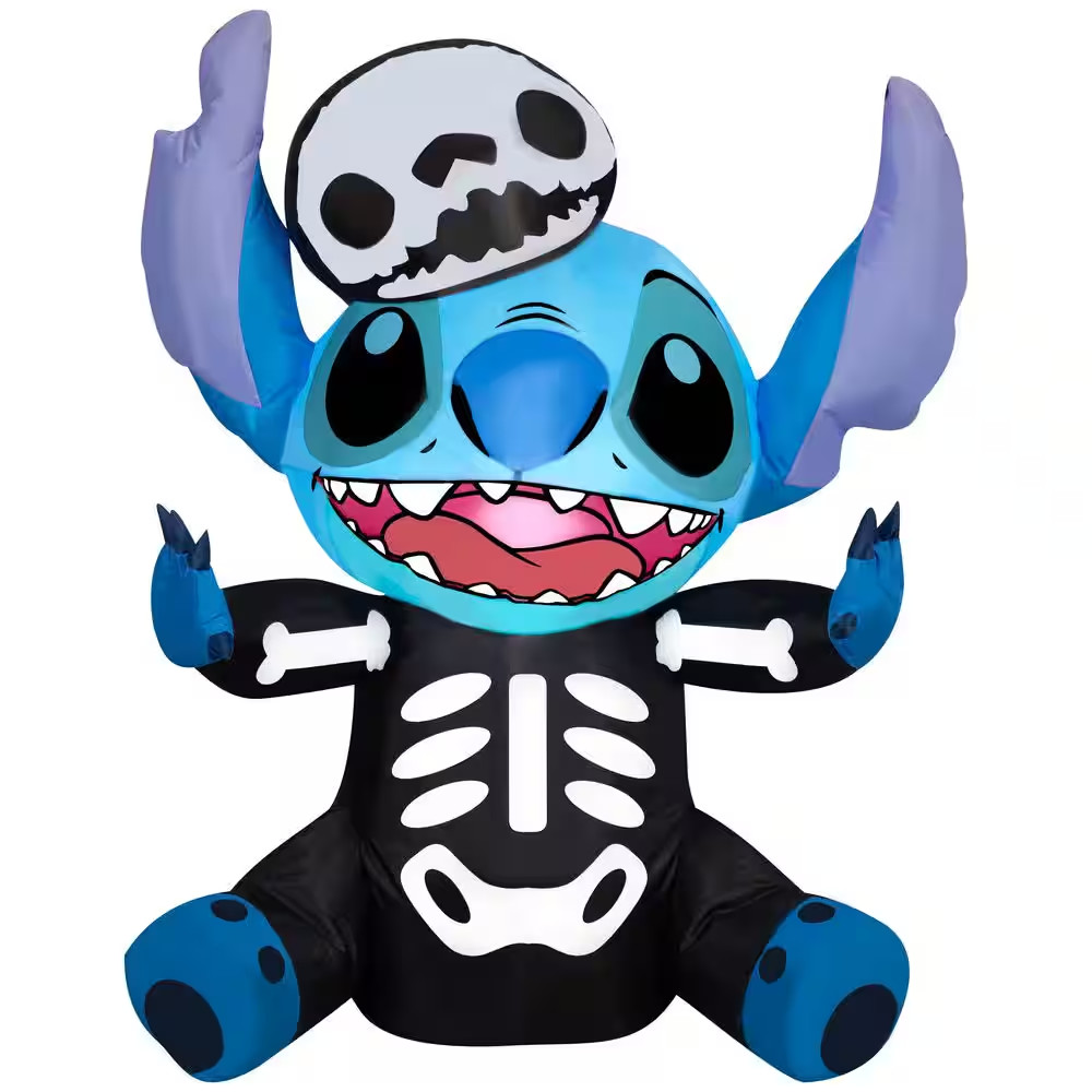 3 Ft Airblown-Stitch as Skeleton Halloween Inflatable