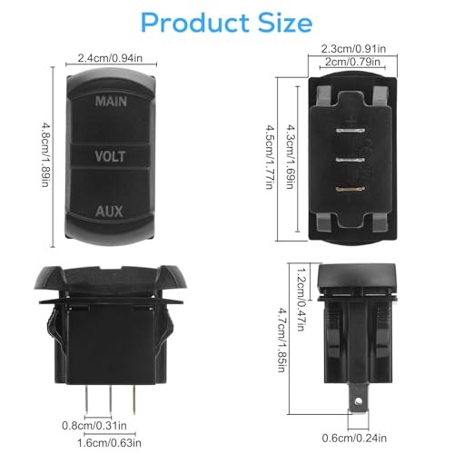 Double LED Digital Voltmeter, 12V Voltmeter Gauge, Dual Voltage Meter,