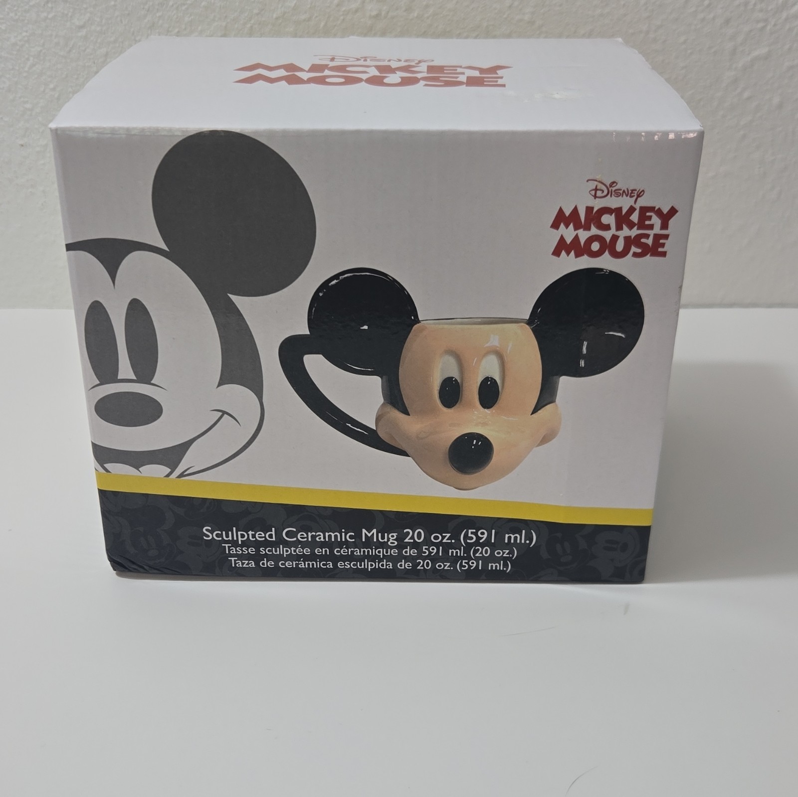 Disney Mickey Mouse Sculpted Ceramic Mug, 20 oz (591 mL) Coffee Cup