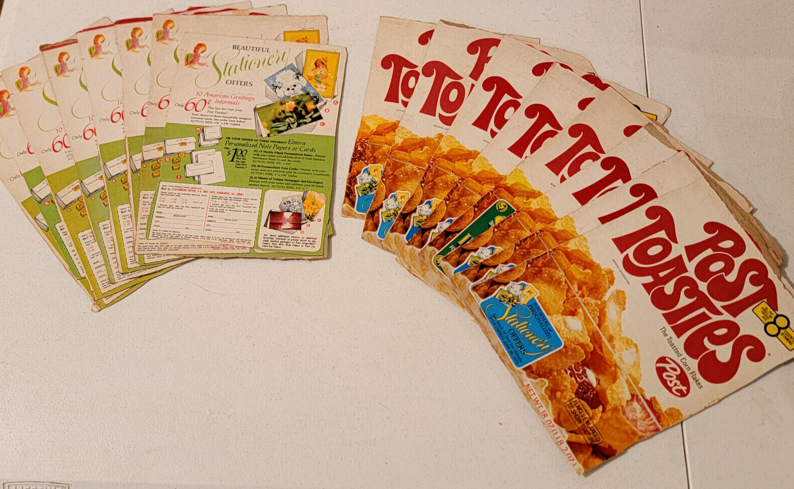 Vintage 1975 Post Toasties Corn Flakes Cereal Box Front and Back Only Lot of 7