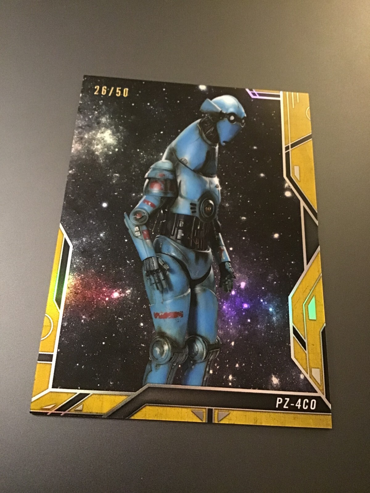 2018 Topps Finest Star Wars Gold Refractor /50 Droids & Vehicles #DV-16 PZ-4CO
