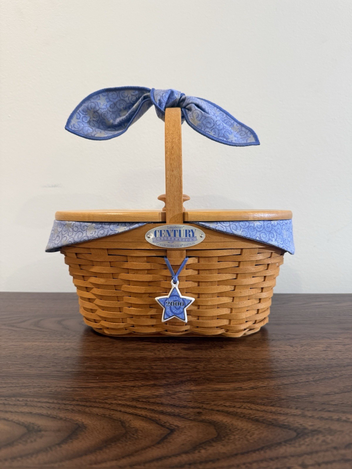 2000 Longaberger CC Century Celebration Basket w/ Liner Protector Lid