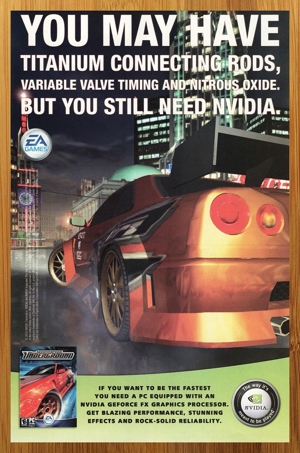 2005 NVIDIA Geforce FX Graphics Card Print Ad/Poster Need For Speed Underground