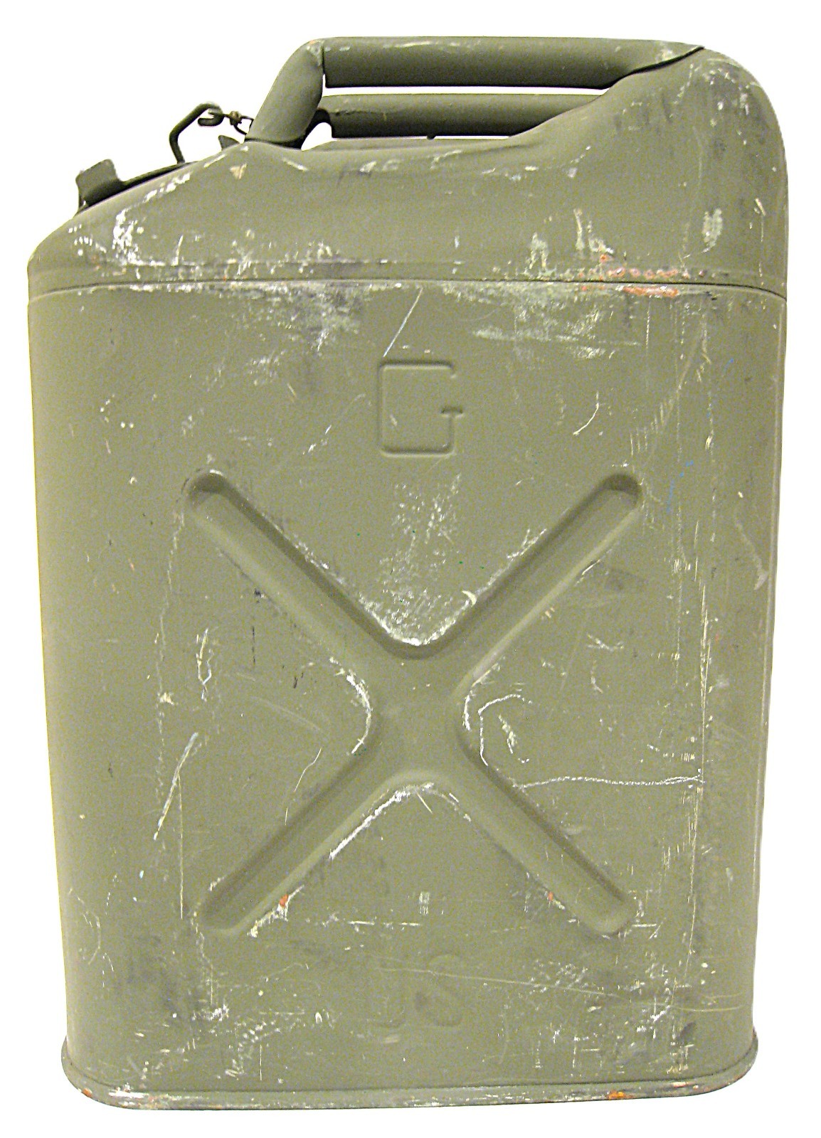 US USMC 1991 OD Green 5L DOT Jerry Can #2 Storage Wear Outside, Pristine Inside