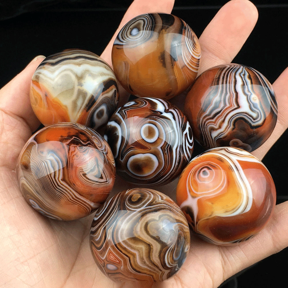 1x Natural Silk Agate Ball Quartz Crystal Sphere Ball Reiki Healing #LI DIa.35MM