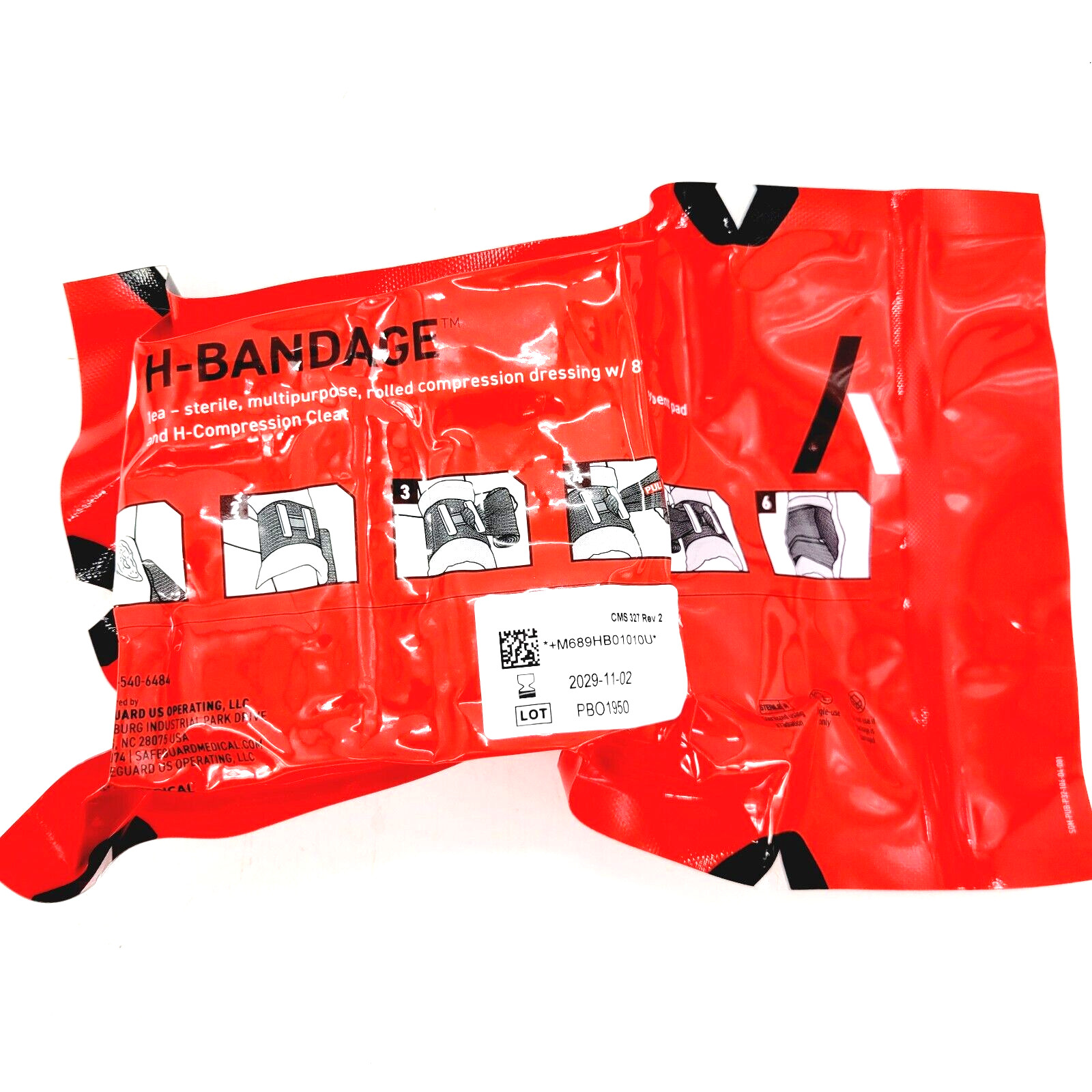 H&H Medical H-Bandage Rolled Compression Dressing w/ 8×10 Pad & H-Cleat HB01