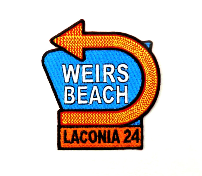 Weirs Beach Laconia 2024 Blue, Yellow, Red, Orange Small Patch.