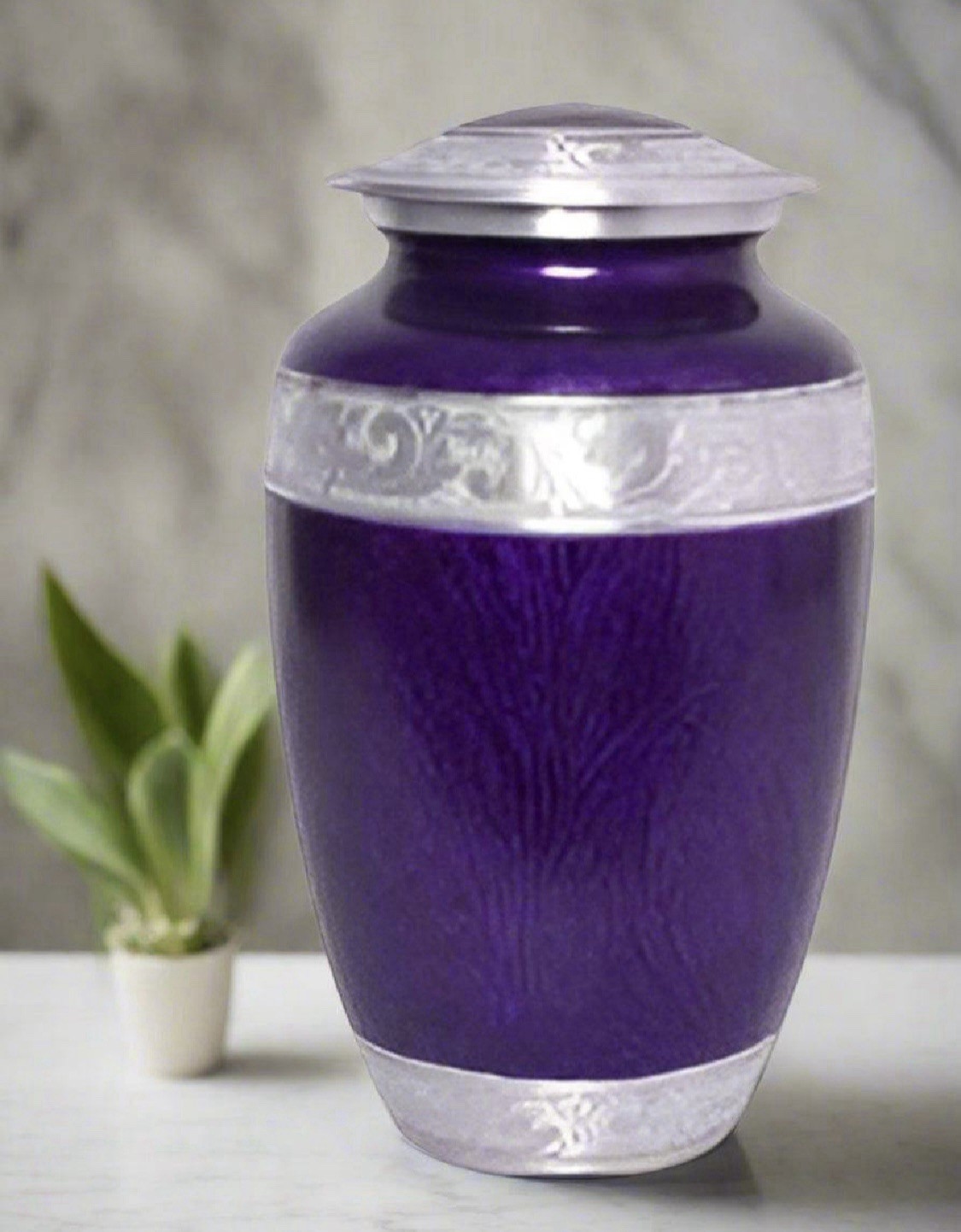 purple Cremation Urn for Human Ashes – Adult Memorial Funeral Urn