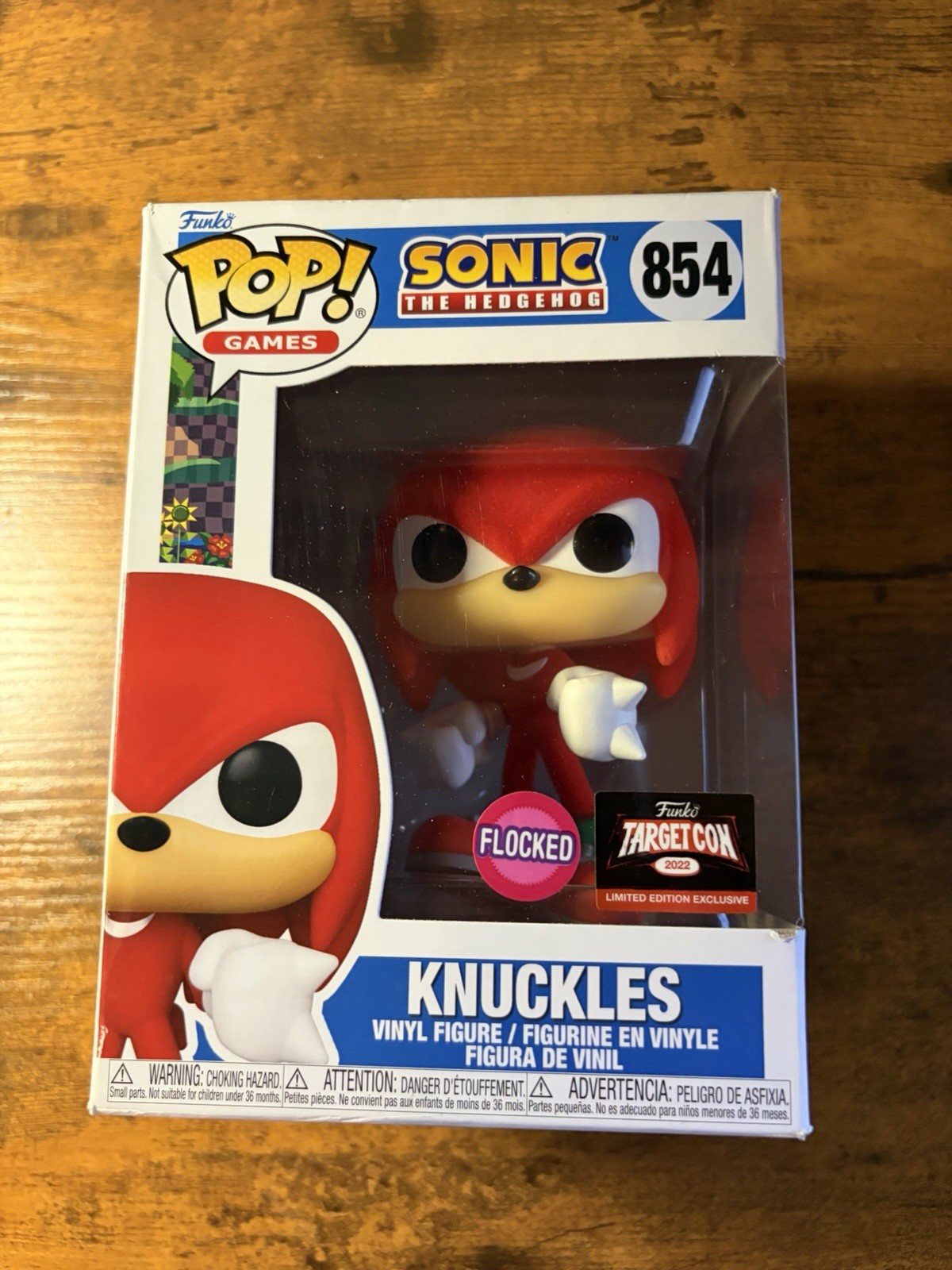 Funko Pop! Games Knuckles Sonic The Hedgehog #854 Flocked TargetCon Exclusive